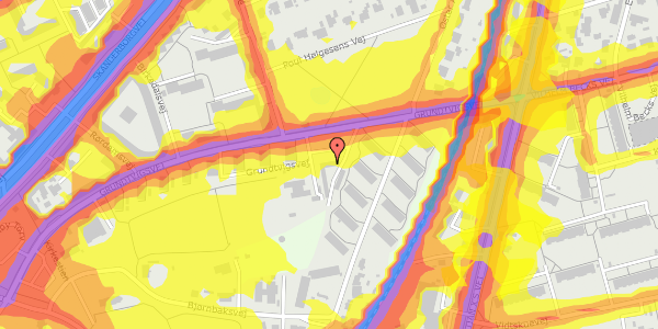 Trafikstøjkort på Grundtvigsvej 30, 8260 Viby J