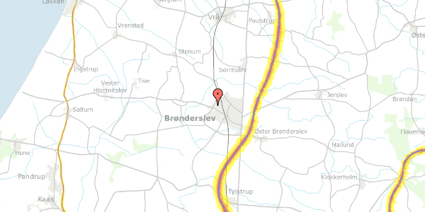 Trafikstøjkort på Agdrupvej 3, 9700 Brønderslev