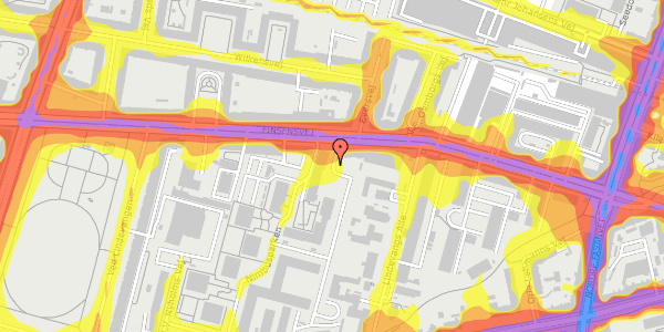 Trafikstøjkort på Finsensvej 27, 2000 Frederiksberg