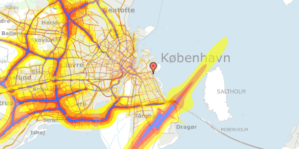 Trafikstøjkort på Lindgreens Allé 8E, 1. tv, 2300 København S