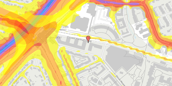 Trafikstøjkort på Dirch Passers Allé 58, 2000 Frederiksberg