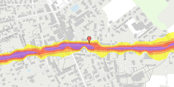 Trafikstøjkort på Østergade 17, 9460 Brovst