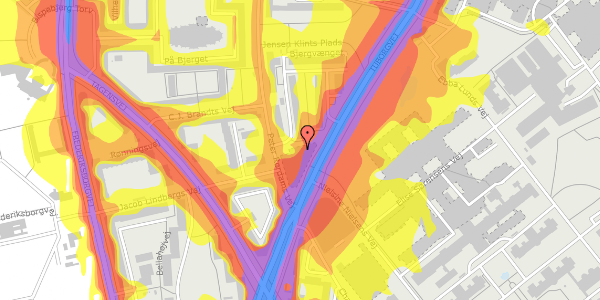 Trafikstøjkort på Peter Rørdams Vej 6, 1. tv, 2400 København NV