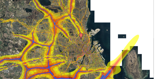 Trafikstøjkort på Hermodsgade 6, 3. , 2200 København N