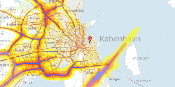 Trafikstøjkort på Danneskiold-Samsøes Allé 20, 1434 København K