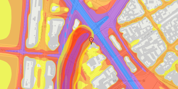 Trafikstøjkort på Hammerichsgade 14, st. , 1611 København V