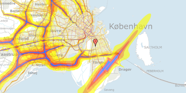 Trafikstøjkort på Sundbygårdsvej 31, 2. 10, 2300 København S