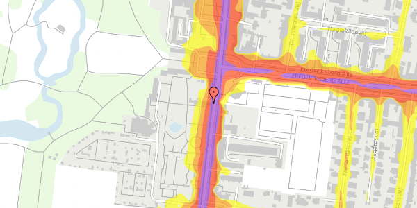 Trafikstøjkort på Pile Alle 4, 2000 Frederiksberg