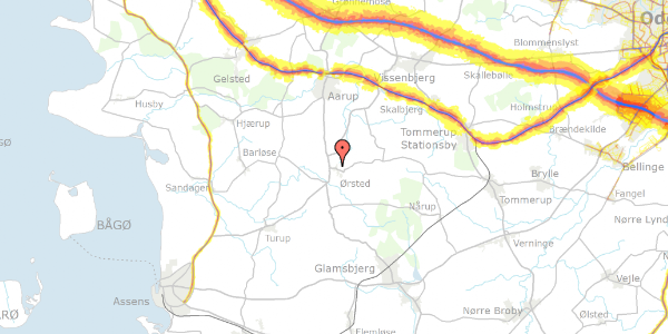 Trafikstøjkort på Chr. Richardtsvej 19A, 5620 Glamsbjerg