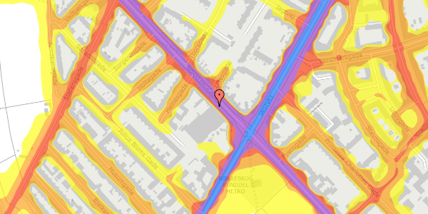 Trafikstøjkort på Nørrebrogade 159, 2200 København N