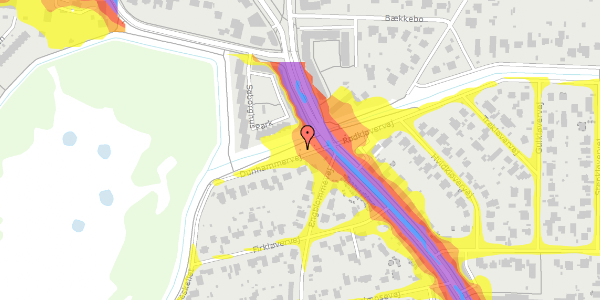 Trafikstøjkort på Dunhammervej 4, 2400 København NV