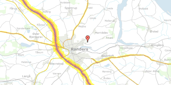 Trafikstøjkort på Blåklokkedalen 4, 8930 Randers NØ