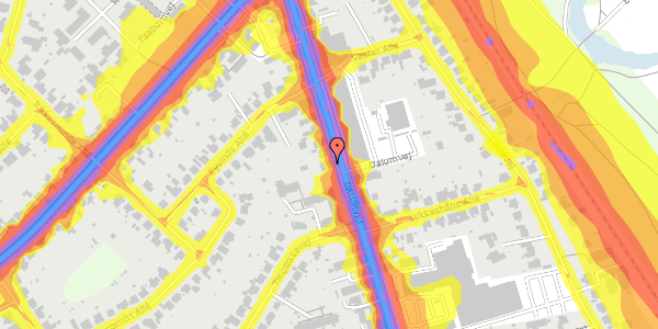 Trafikstøjkort på Dalumvej 23A, 1. th, 5250 Odense SV