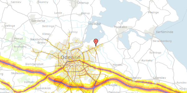 Trafikstøjkort på Ryleholmen 36, 5240 Odense NØ