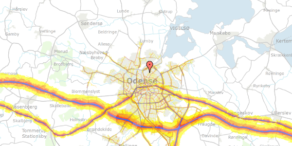 Trafikstøjkort på Mejlholmgade 111, 5000 Odense C