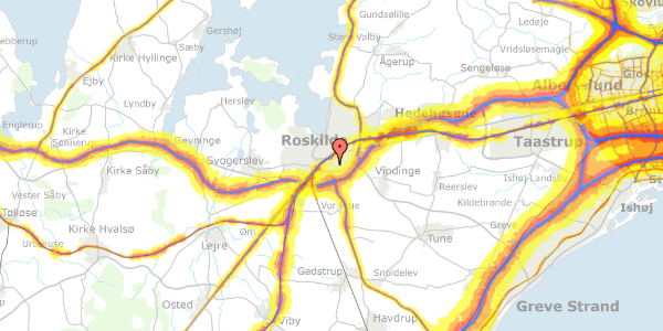 Trafikstøjkort på Rådhusbuen 1, 2. , 4000 Roskilde