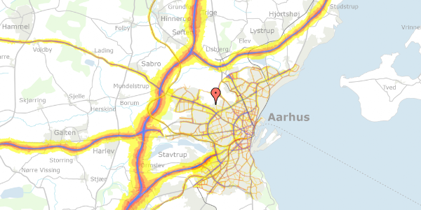 Trafikstøjkort på Vintervej 173, 1. 1, 8210 Aarhus V