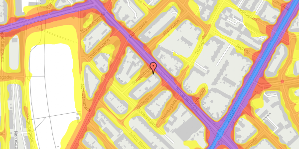 Trafikstøjkort på Sorgenfrigade 1, 5. tv, 2200 København N