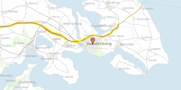 Trafikstøjkort på Sundsmarkvej 18, 1. , 6400 Sønderborg