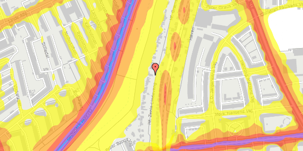 Trafikstøjkort på Hf. Zenia-Lindevang 27, 2000 Frederiksberg