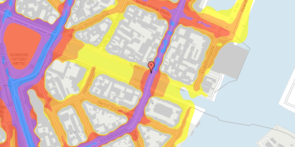 Trafikstøjkort på Nyhavn 47C, 1051 København K