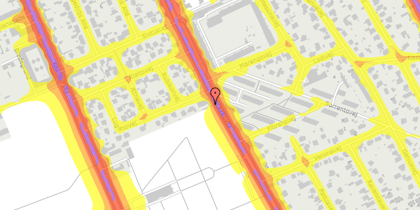 Trafikstøjkort på Luganovej 28A, 2300 København S