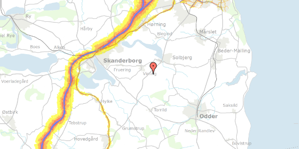 Trafikstøjkort på Gammel Horsensvej 219B, 8660 Skanderborg