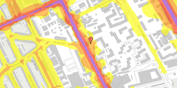 Trafikstøjkort på Strandlodsvej 11E, 3. th, 2300 København S