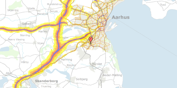 Trafikstøjkort på Rosenhøj Allé 33, 3. th, 8260 Viby J