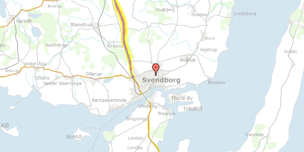 Trafikstøjkort på Avernakøvej 31E, 5700 Svendborg