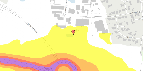 Trafikstøjkort på Industriparken 16A, 7182 Bredsten
