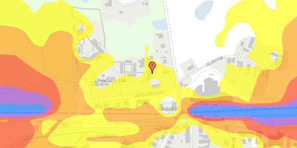 Trafikstøjkort på Lindebjerg Allé 6, . 4, 5560 Aarup