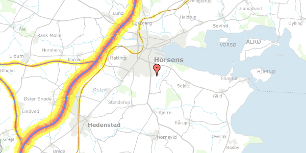 Trafikstøjkort på Kornblomsten 10, 8700 Horsens