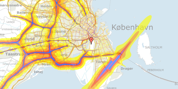 Trafikstøjkort på Rundholtsvej 28, 12. 2, 2300 København S