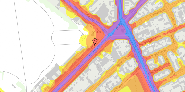 Trafikstøjkort på Blegdamsvej 35, 2100 København Ø