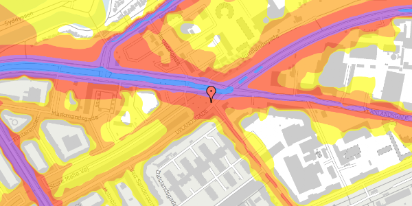 Trafikstøjkort på Uplandsgade 35C, 2300 København S