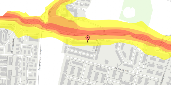 Trafikstøjkort på Blæsborgvej 51, 9220 Aalborg Øst