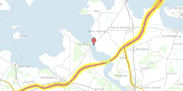 Trafikstøjkort på Strandvej 12, 4862 Guldborg