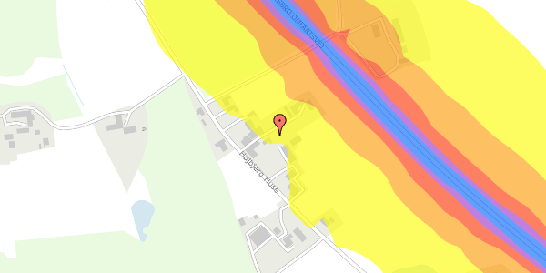 Trafikstøjkort på Højbjerg Huse 29B, 8840 Rødkærsbro