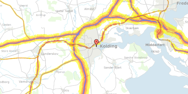 Trafikstøjkort på Caspar Müllers Gade 22, 6000 Kolding