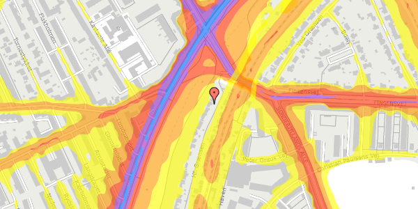 Trafikstøjkort på Hf. Grænsen 2B, 2000 Frederiksberg