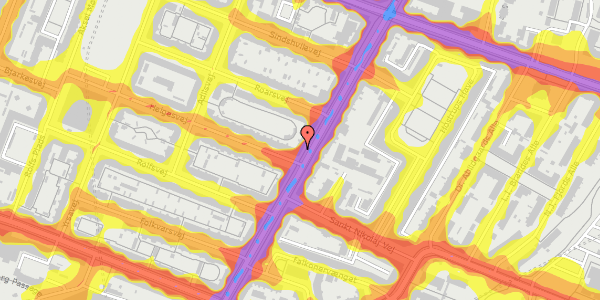 Trafikstøjkort på Falkoner Alle 41, 2000 Frederiksberg