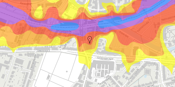 Trafikstøjkort på Bredgade 33B, 6000 Kolding