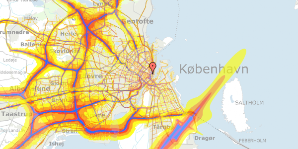 Trafikstøjkort på Ny Adelgade 5A, 2. tv, 1104 København K