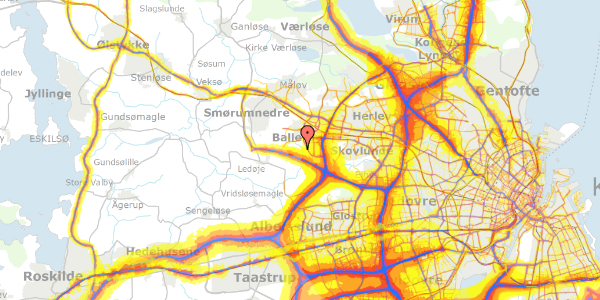 Trafikstøjkort på Gladiolusvej 16, 2750 Ballerup