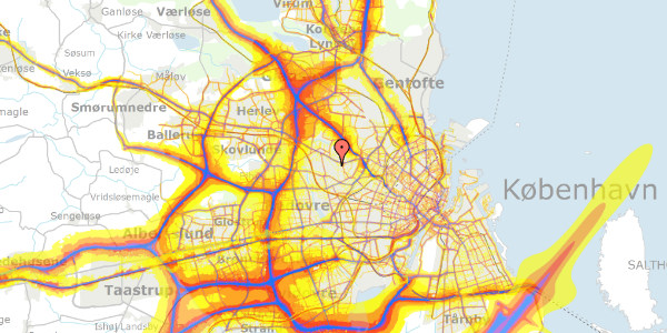 Trafikstøjkort på Hvalsøvej 39, 2700 Brønshøj