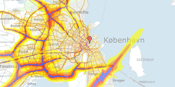 Trafikstøjkort på Nyhavn 9, 1051 København K