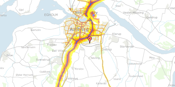 Trafikstøjkort på Prins Paris Alle 5, 9210 Aalborg SØ