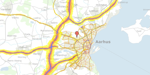 Trafikstøjkort på Vintervej 155, 1. 1, 8210 Aarhus V