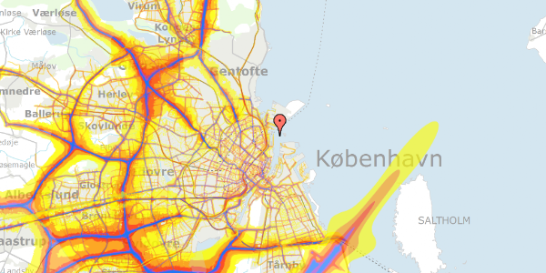 Trafikstøjkort på Langelinie Allé 47, 2100 København Ø